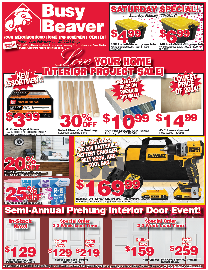 Weekly Sales & Specials | Busy Beaver Hardware