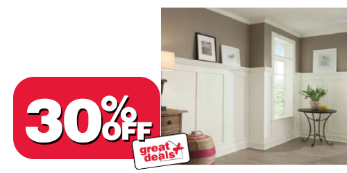 30% off all prefinished moulding