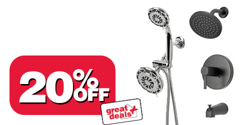 20% off shower heads and tub & shower faucets