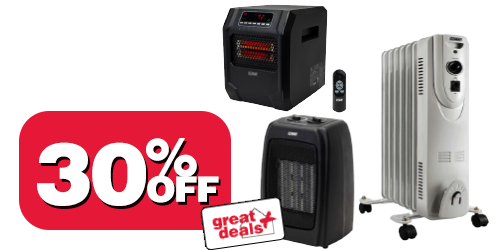 30% Off all electric Heaters